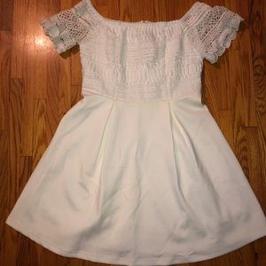 White Lace Off-the-Shoulder Dress
